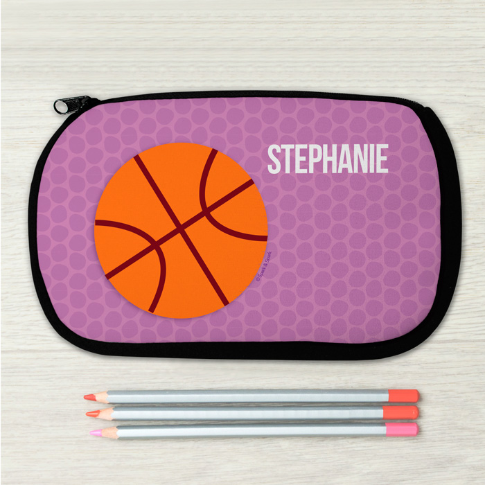 Basketball Fan Girl Circles Pencil Case