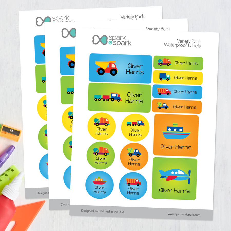 Transportation Waterproof Labels Variety Pack (Set of 56)