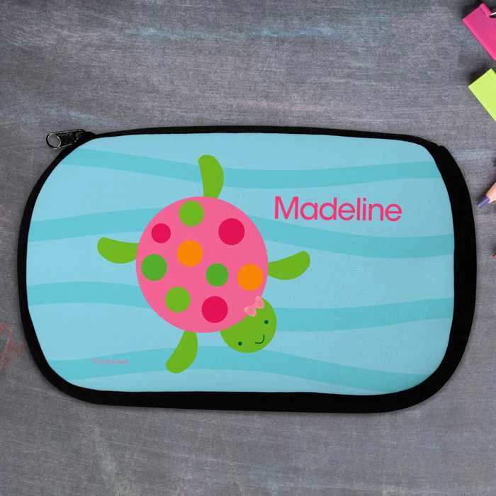 Swimming Pink Turtle Pencil Case