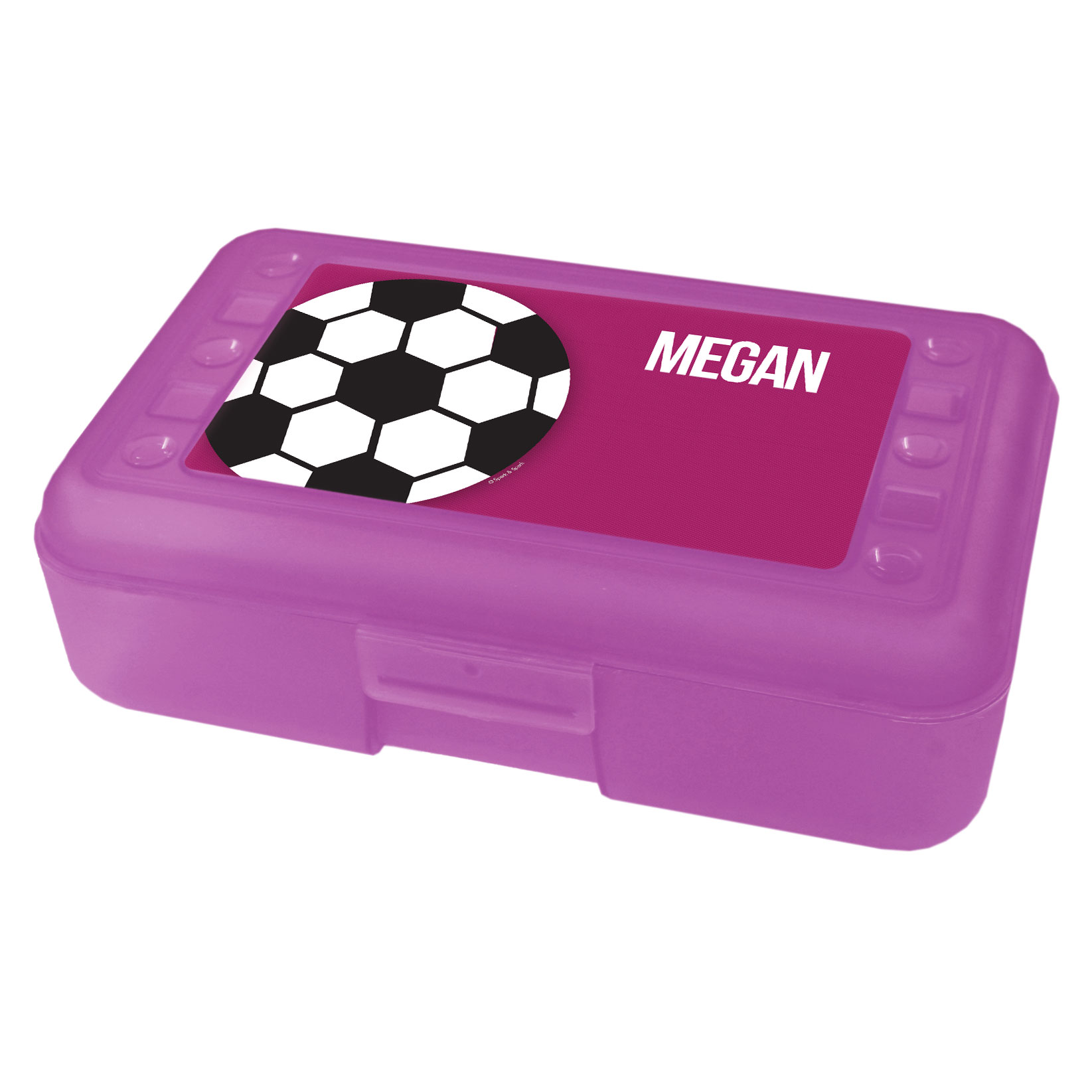 Girl Soccer Fan Purple Pencil Box