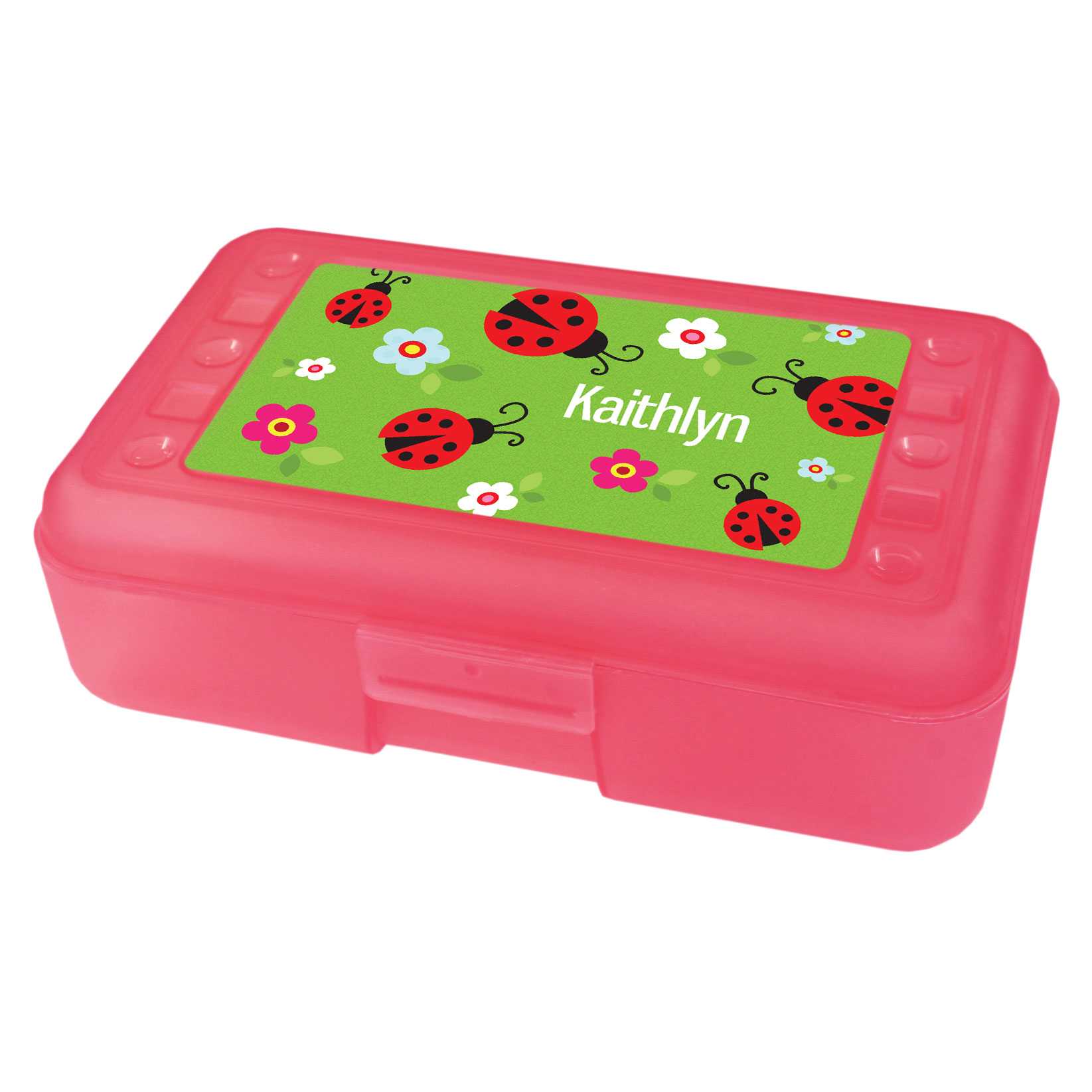 Curious Lady Bug Personalized Pencil Box