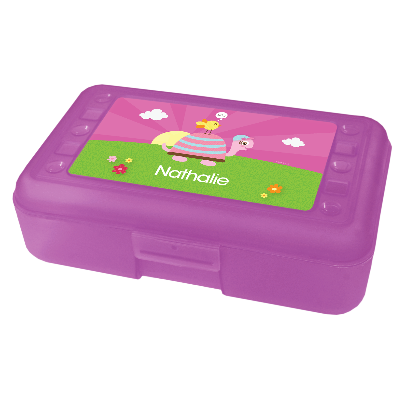 Turtle and Happy Bird Personalized Pencil Box