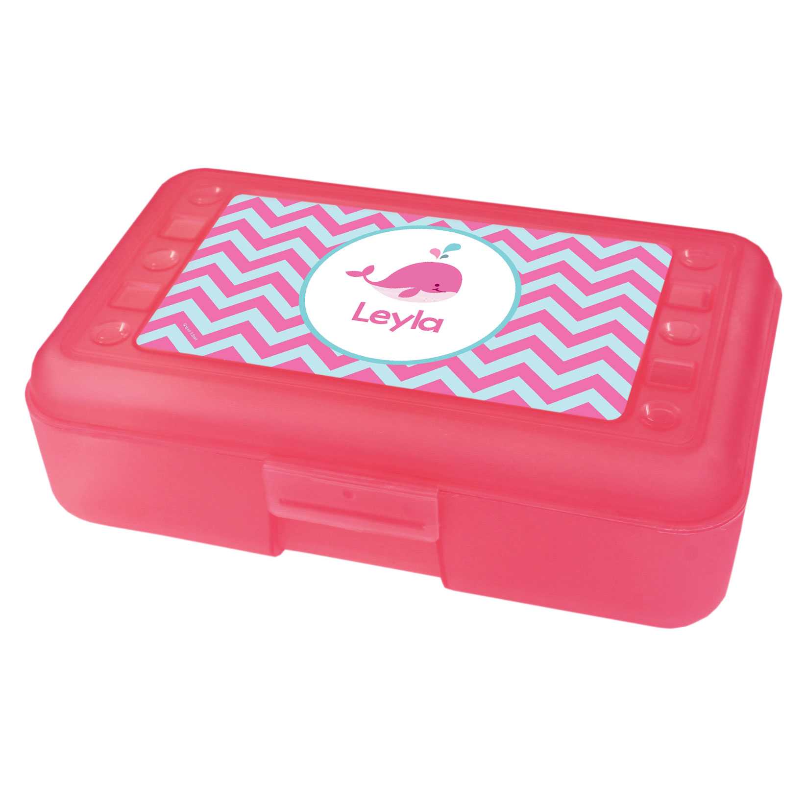 Sweet Pink Whale Personalized Pencil Box