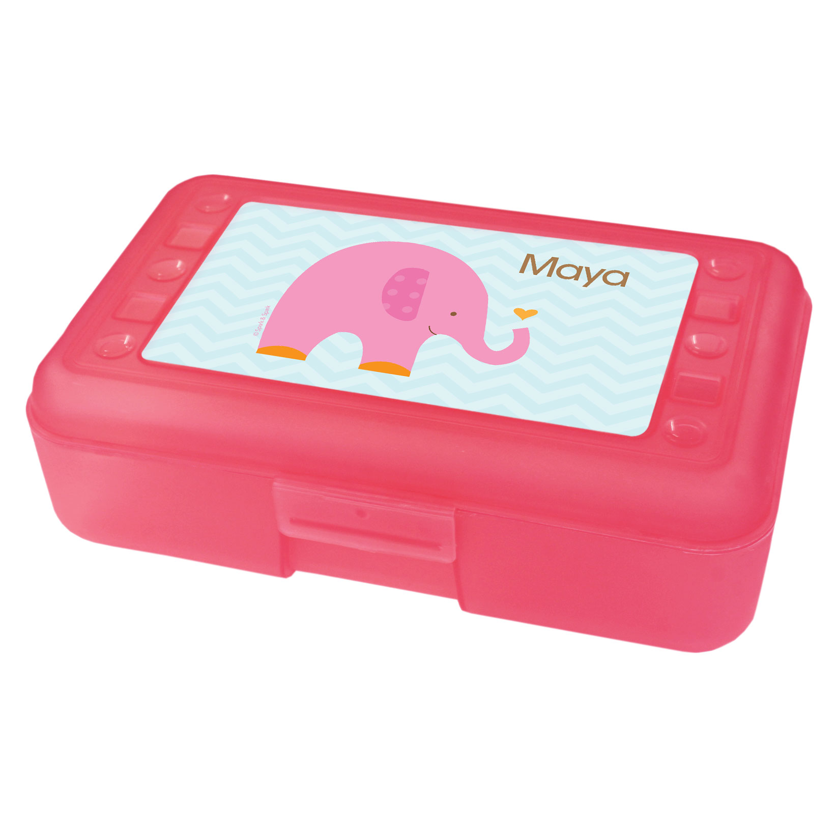 Sweet Pink Elephant Personalized Pencil Box