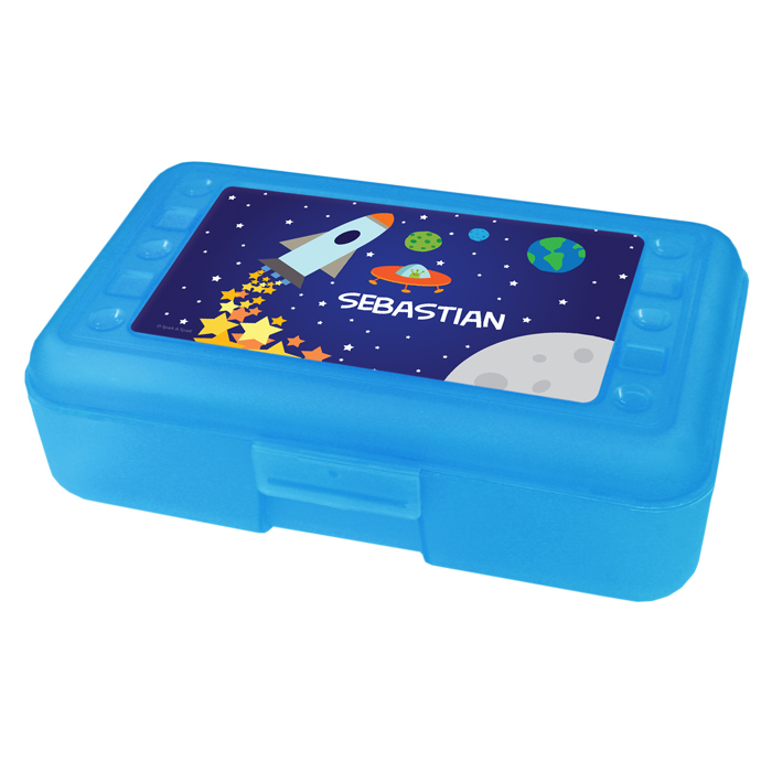 Rocket Launch Personalized Pencil Box