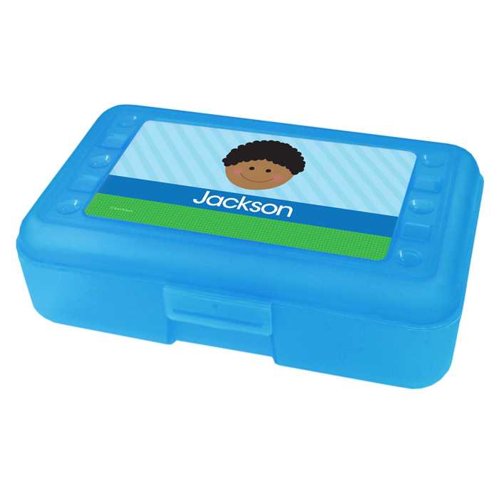 Just Like Me Boy Light Blue Personalized Pencil Box