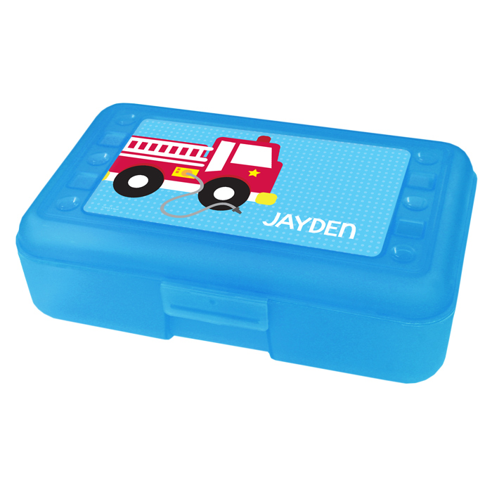 Cool Fire Truck Personalized Pencil Box