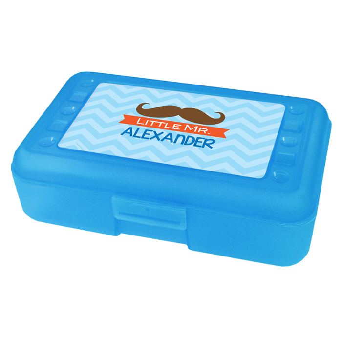 Little Mr. Mustache Personalized Pencil Box