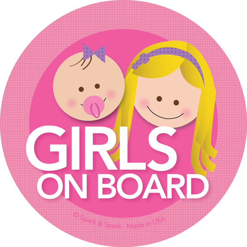 Blonde Baby and Sister on Board Car Sticker