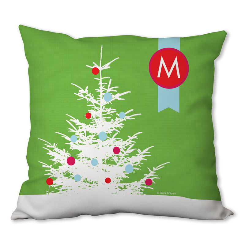 A Snowy Xmas Tree Personalized Pillow