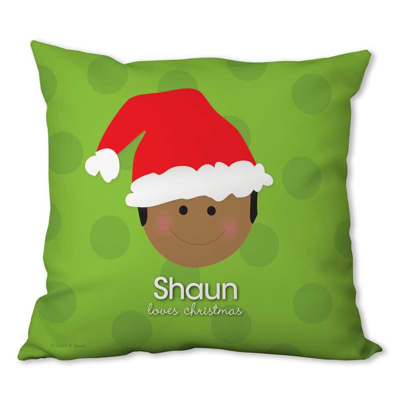 Santa's Hat Boy Personalized Pillow