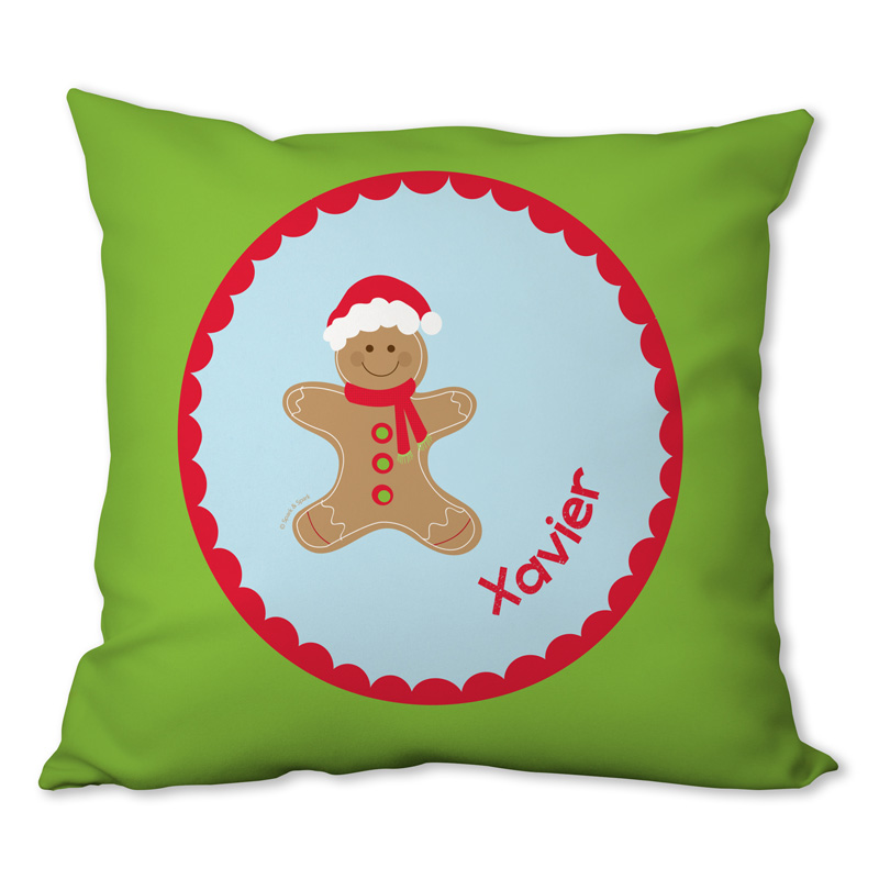 Xmas Cookie for Me Blue Personalized Pillow