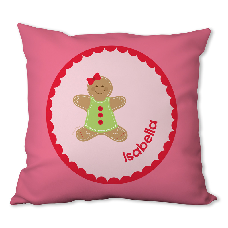 Xmas Cookie for Me Pink Personalized Pillow