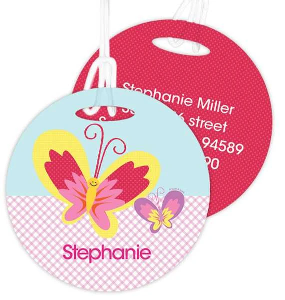 Smiley Butterfly Bag Tag