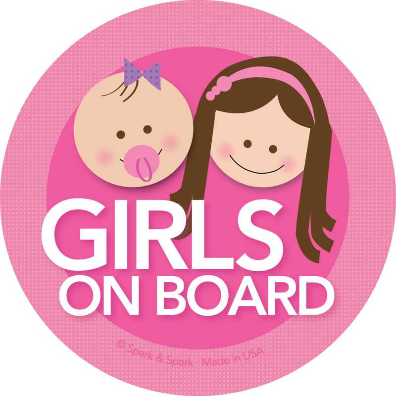Baby and Girl Brunette On Board Sticker