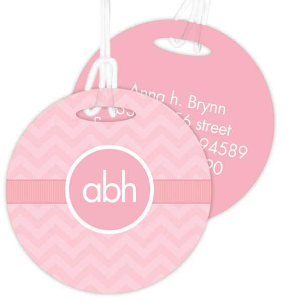 Initials On Chevron Bag Tag