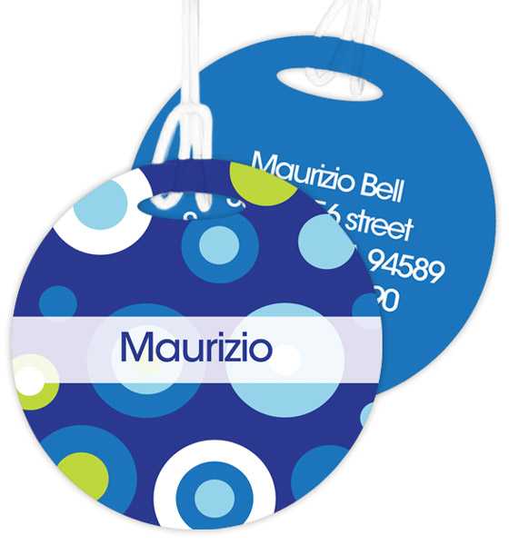 Circles And Circles Blue Bag Tag