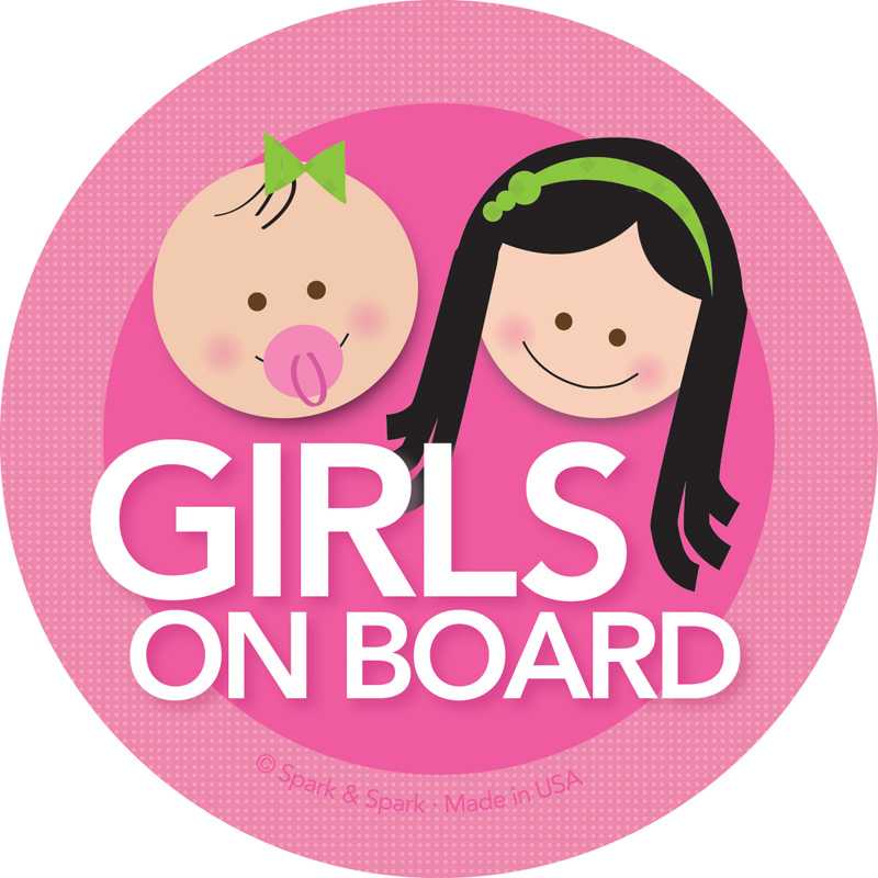 Baby and Girl Black Hair On Board Sticker