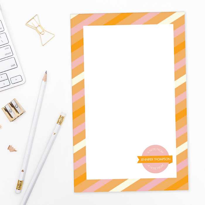 Bold Lines Square Custom Notepad