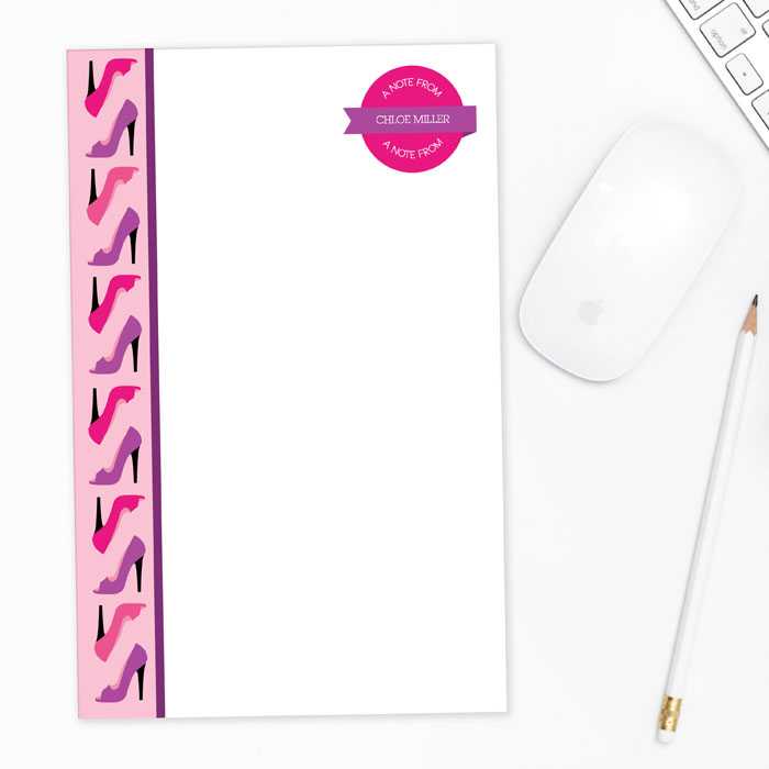 Love for Shoes Border Custom Notepad