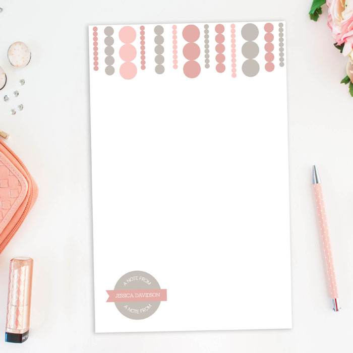Luxe Circles Top Custom Notepad