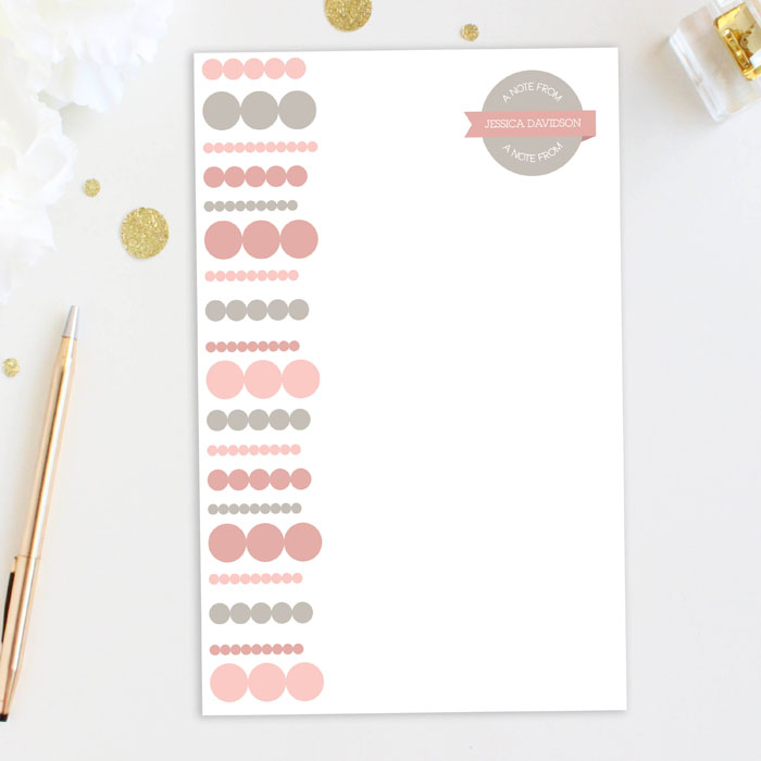 Luxe Circles Border Custom Notepad