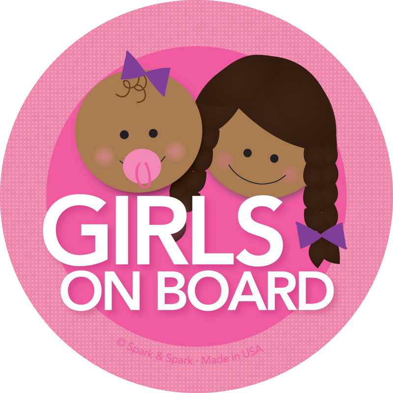 Baby and Girl African American On Board Sticker