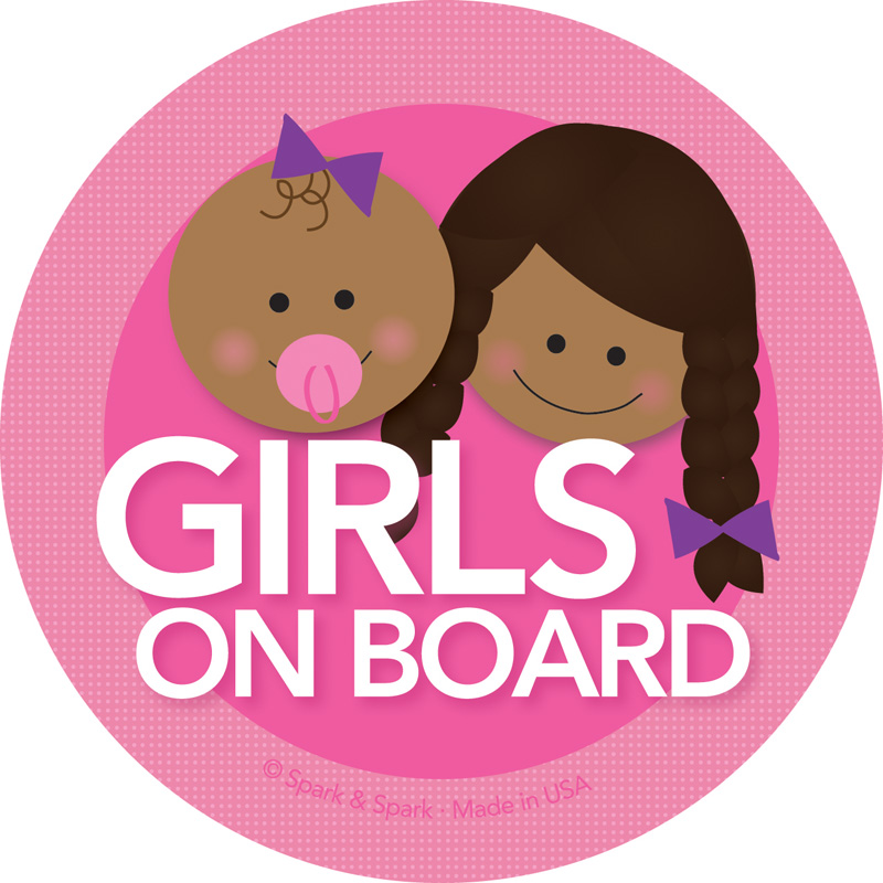 Baby and Girl African American On Board Sticker