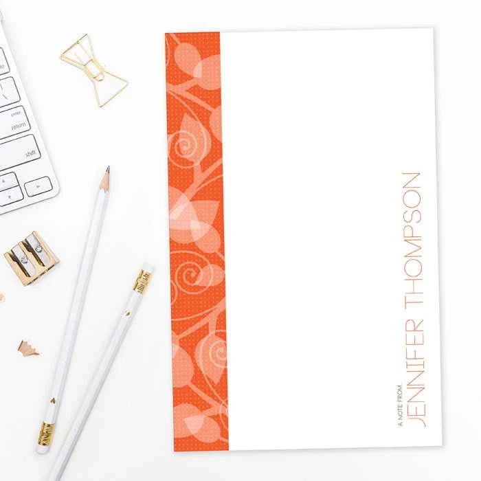 Leaves and Swirls Custom Notepad