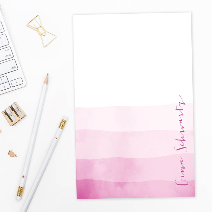 Watercolor Waves Custom Notepad