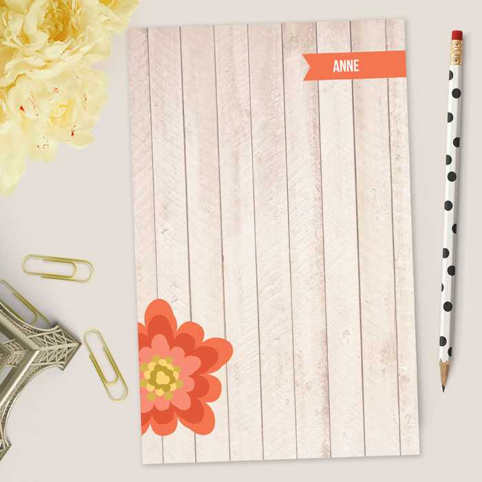 Rustic Flower Custom Notepad