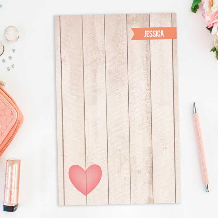 Rustic Heart Custom Notepad