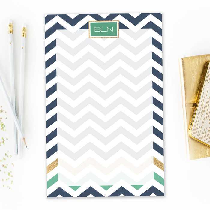 Blue Chevron Custom Notepad