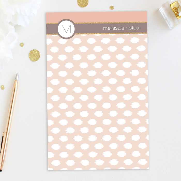 White Spots & Bar Custom Notepad
