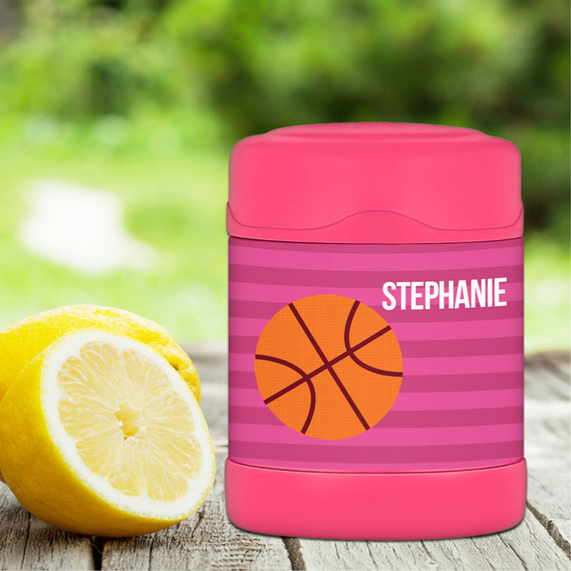 Basketball Fan Pink Thermos Food Jar