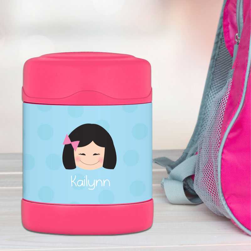 Just Like Me Girl Light Blue Kids Thermos Food Jar