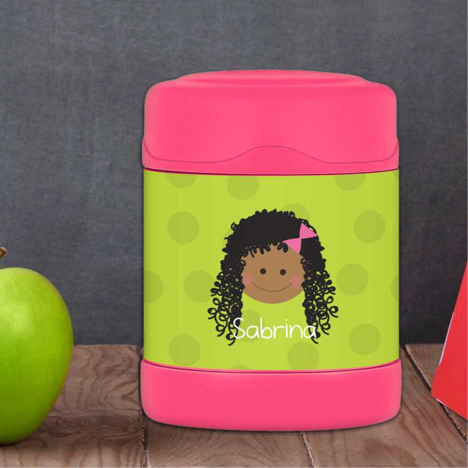 Just Like Me Girl Green Kids Thermos Food Jar