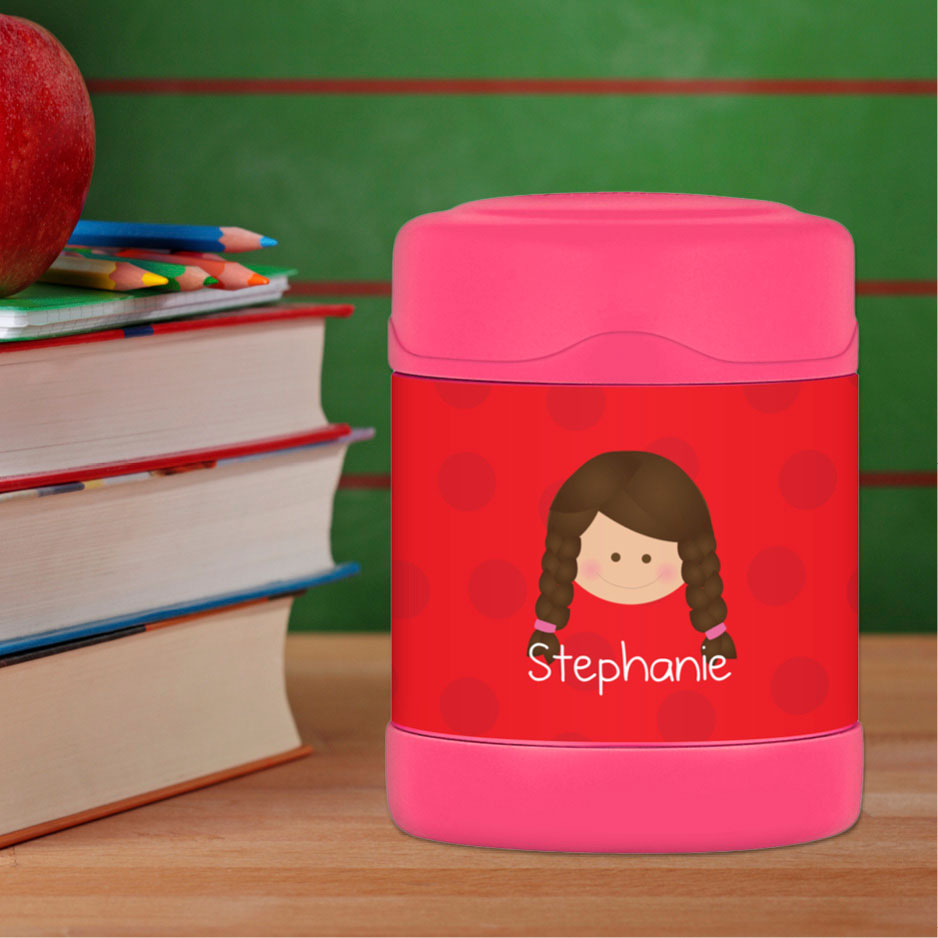 Just Like Me Girl Red Kids Thermos Food Jar