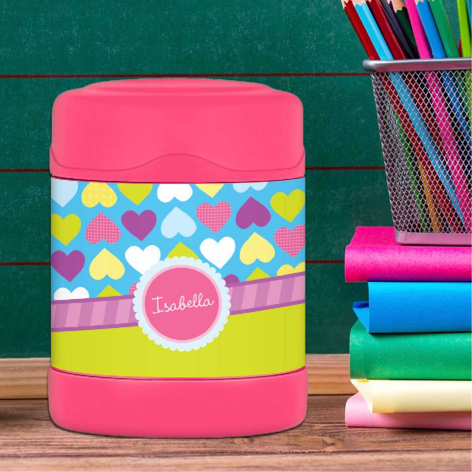 Happy Hearts Thermos Food Jar