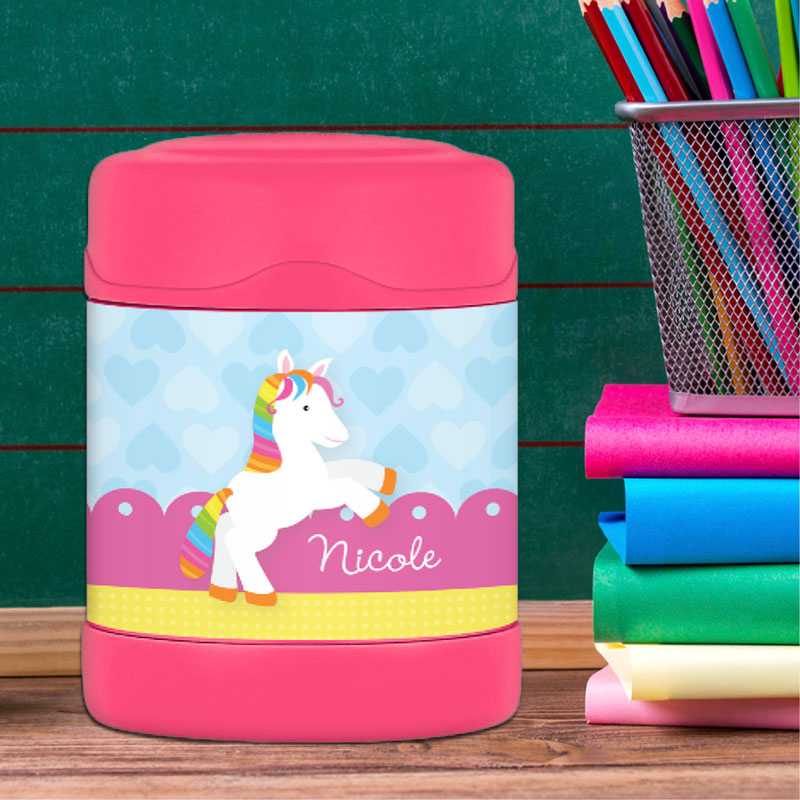 Cute Rainbow Pony Thermos Food Jar