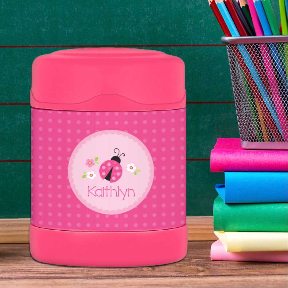 Sweet Pink Lady Bug Thermos Food Jar