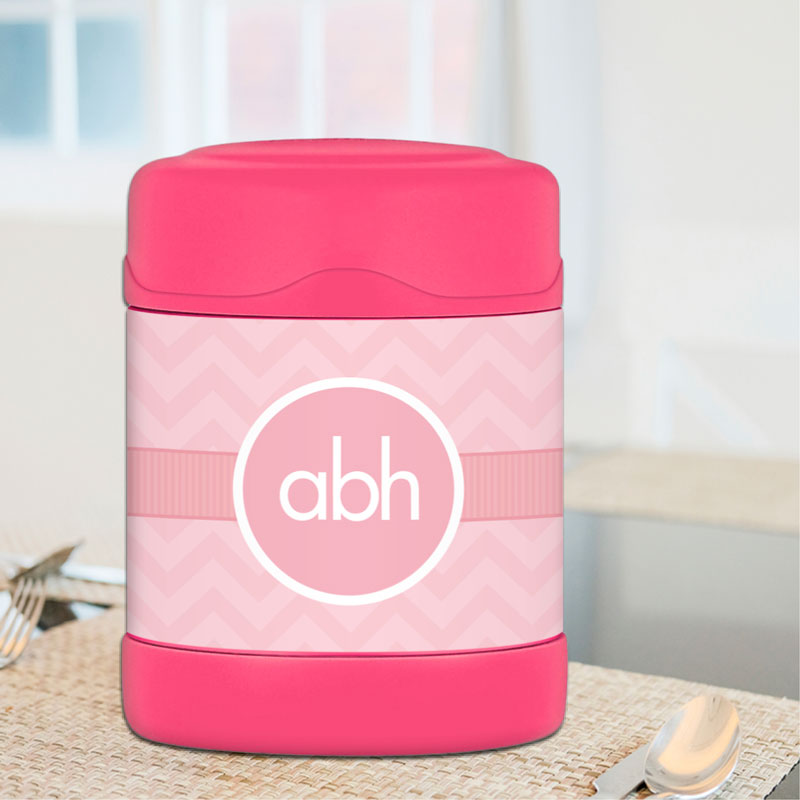 Initials on Chevron Thermos Food Jar