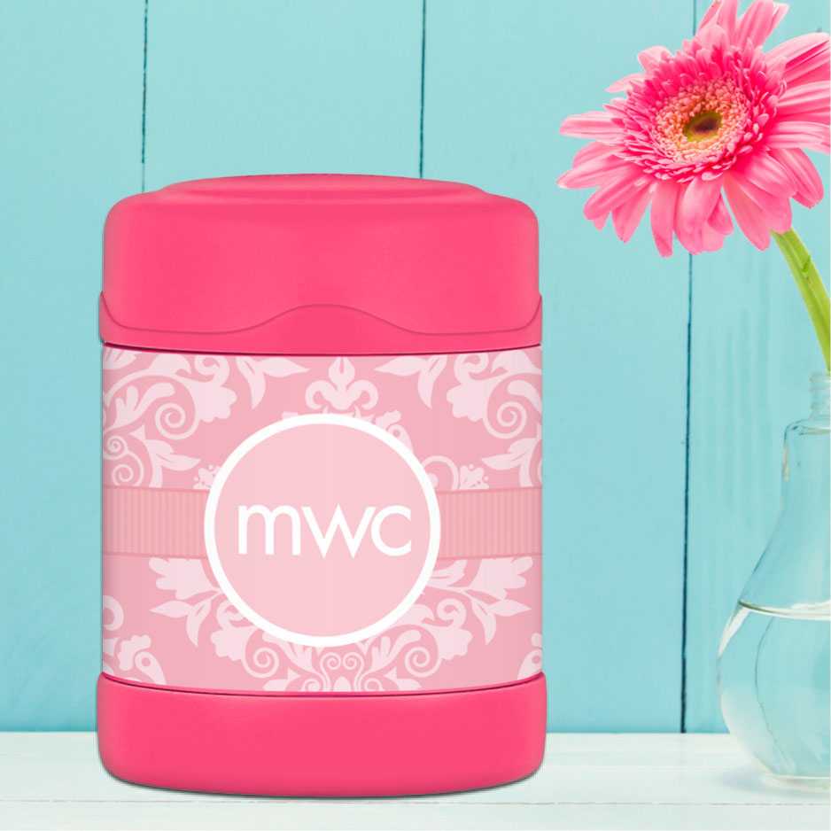 Pink Sweet Damask Thermos Food Jar