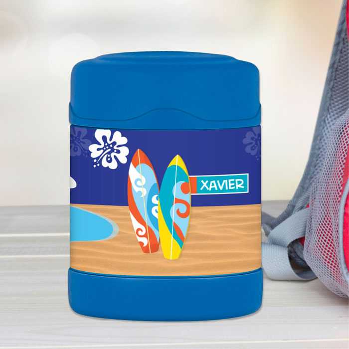Surf the Waves Blue Thermos Food Jar
