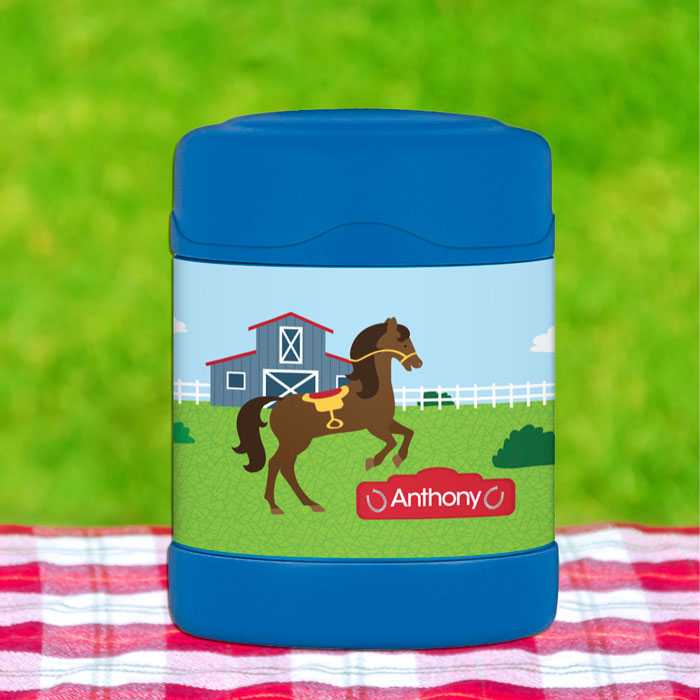 Cute Race Horse Thermos Food Jar