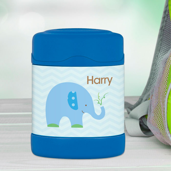 Blue Baby Elephant Thermos Food Jar