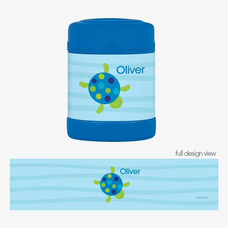 Swimming Blue Turtle Thermos Food Jar