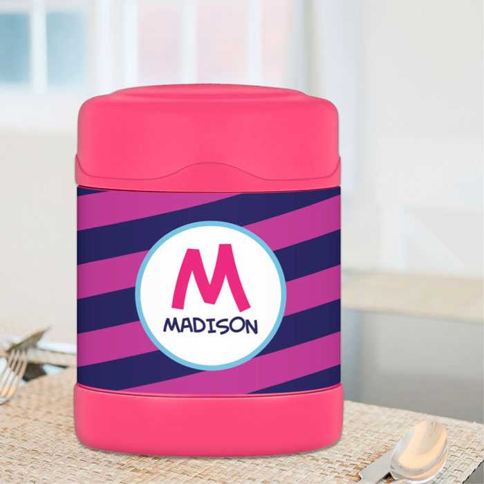 Fun Initials Magenta Thermos Food Jar