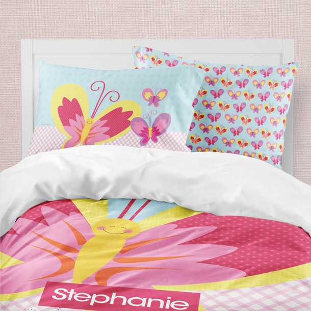 Smiley Butterfly Duvet Cover