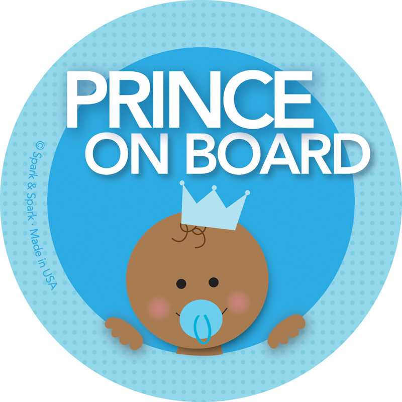 Prince African American Baby On Board Sticker